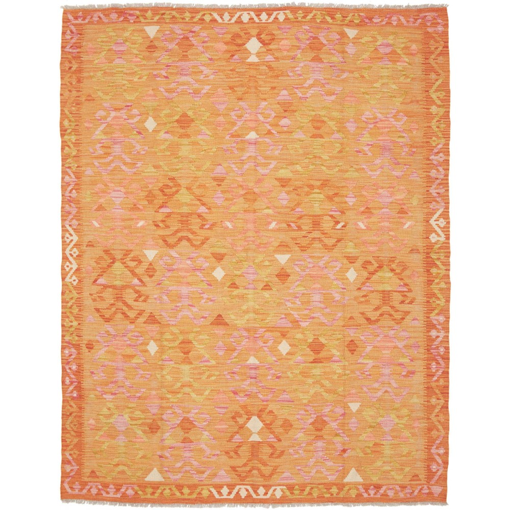 Tappeto Kilim Afghanistan arancione marrone 155x206