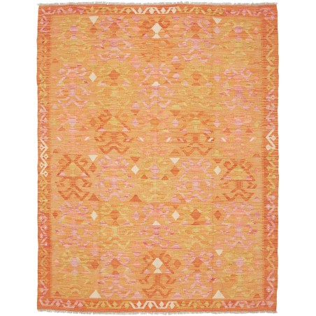 Tappeto Kilim Afghanistan arancione marrone 155x206