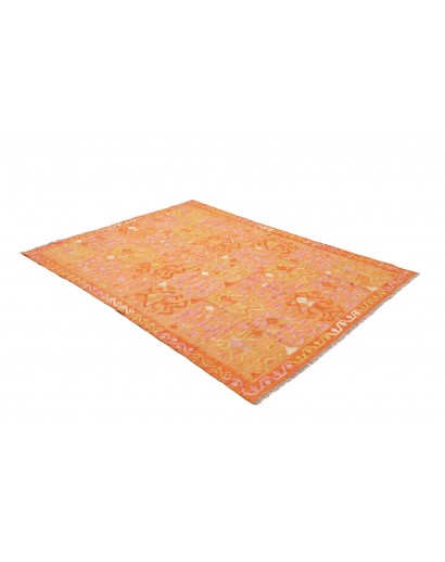 Tappeto Kilim Afghanistan arancione marrone 155x206