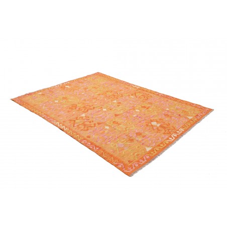 Tappeto Kilim Afghanistan arancione marrone 155x206