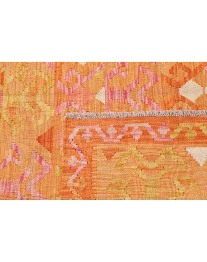 Tappeto Kilim Afghanistan arancione marrone 155x206