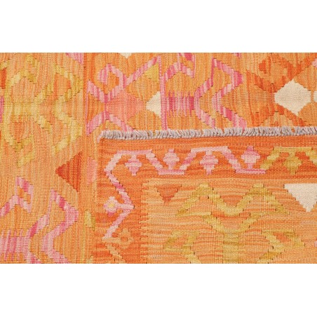 Tappeto Kilim Afghanistan arancione marrone 155x206