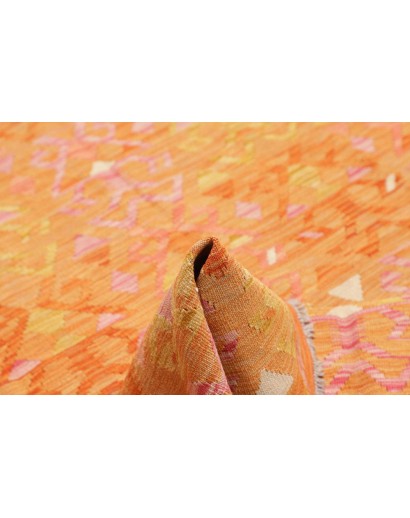 Tappeto Kilim Afghanistan arancione marrone 155x206