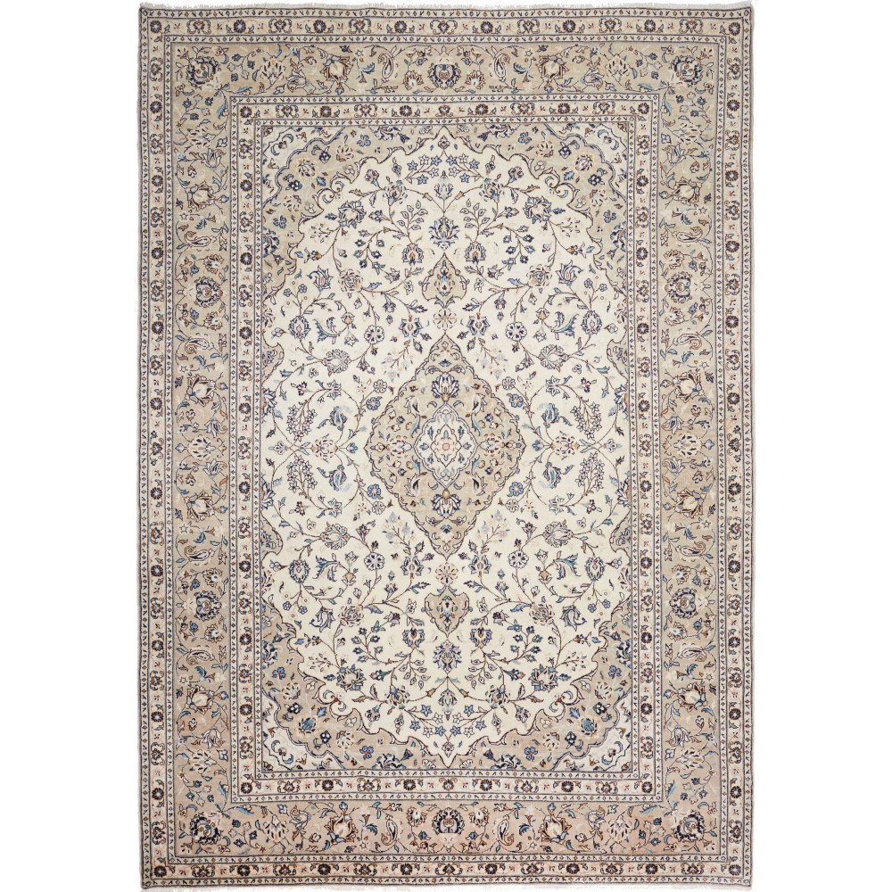 Tappeto Kashan Persia beige bianco 243x345 Tappeto Kashan Persia beige bianco 243x345