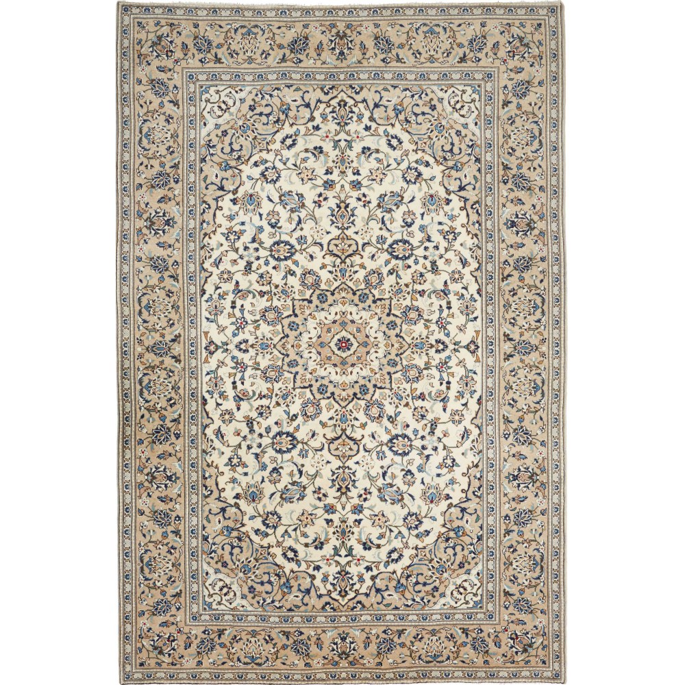 Tappeto Kashan Persia beige grigio 198x306 Tappeto Kashan Persia beige grigio 198x306