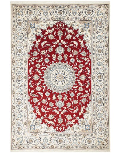 Tappeto Nain Kashmar Persia bianco marrone 200x300