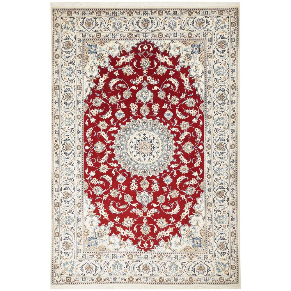Tappeto Nain Kashmar Persia bianco marrone 200x300 Tappeto Nain Kashmar Persia bianco marrone 200x300