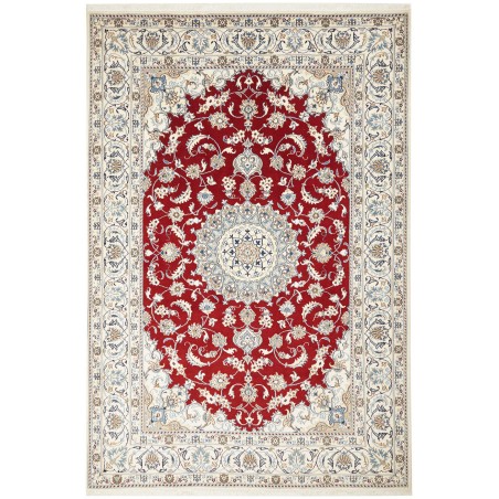Tappeto Nain Kashmar Persia bianco marrone 200x300