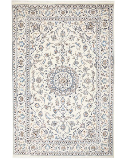 Tappeto Nain Kashmar Persia bianco 195x300