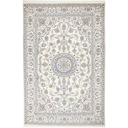 Tappeto Nain Kashmar Persia bianco 195x300
