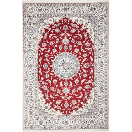 Tappeto Nain Kashmar Persia bianco marrone 200x298