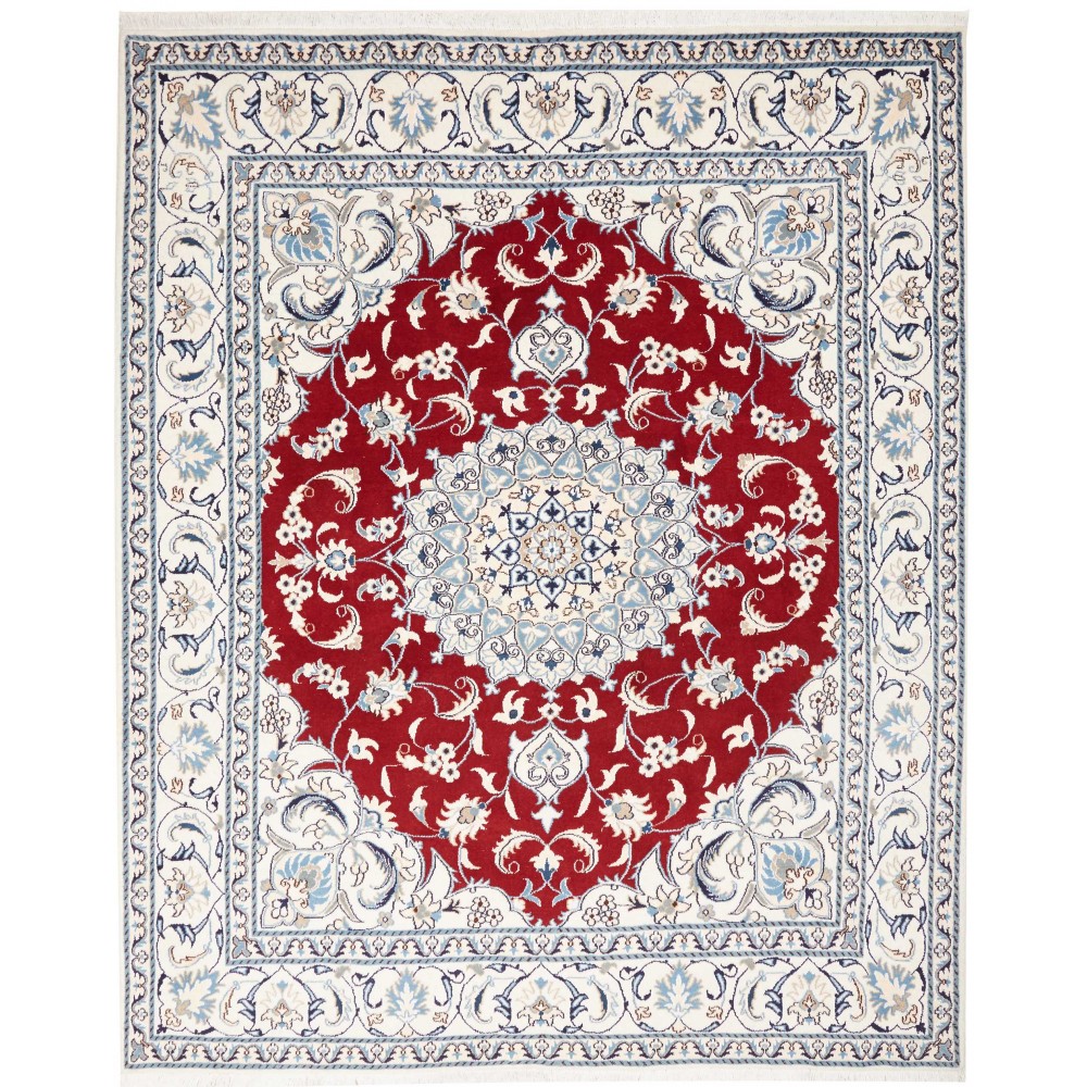 Tappeto Nain Kashmar Persia bianco grigio 203x248 Tappeto Nain Kashmar Persia bianco grigio 203x248