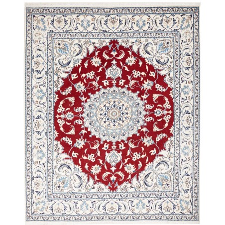 Tappeto Nain Kashmar Persia bianco grigio 203x248