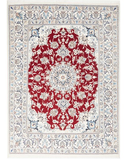 Tappeto Nain Kashmar Persia bianco grigio 145x200