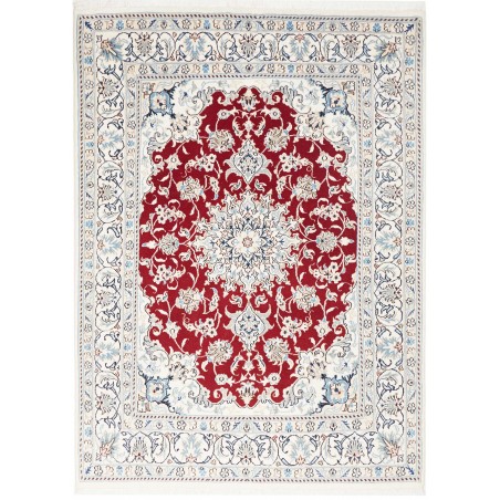 Tappeto Nain Kashmar Persia bianco grigio 145x200