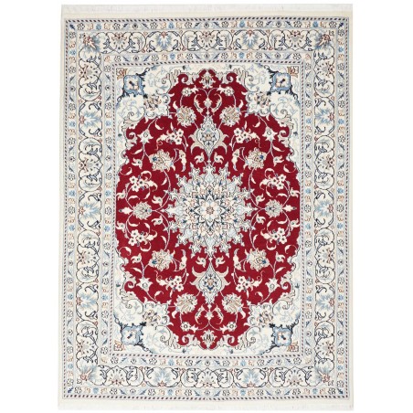 Tappeto Nain Kashmar Persia bianco marrone 144x198