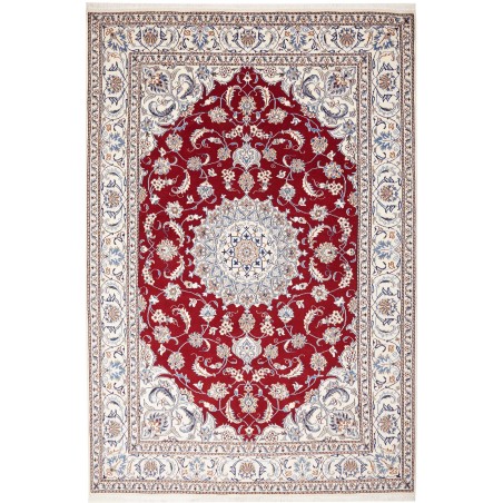 Tappeto Nain Kashmar Persia bianco marrone 196x290