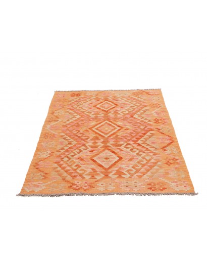 Tappeto Kilim Afghanistan arancione marrone 102x153