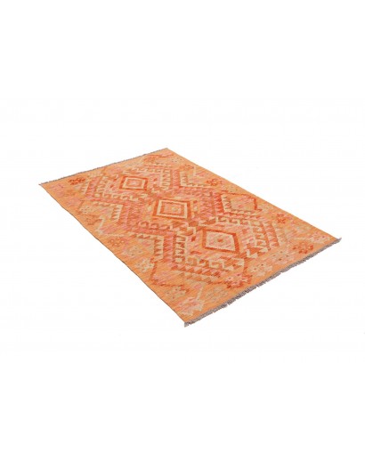 Tappeto Kilim Afghanistan arancione marrone 102x153