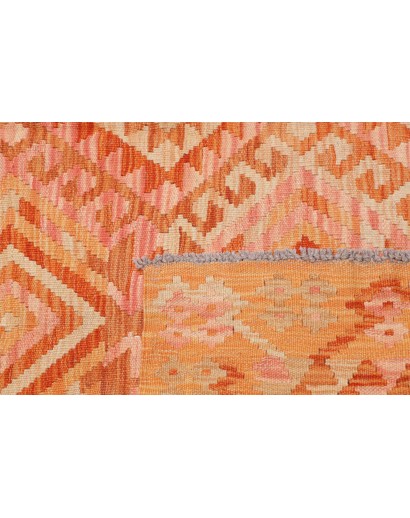 Tappeto Kilim Afghanistan arancione marrone 102x153
