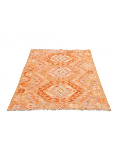 Tappeto Kilim Afghanistan arancione marrone 103x153