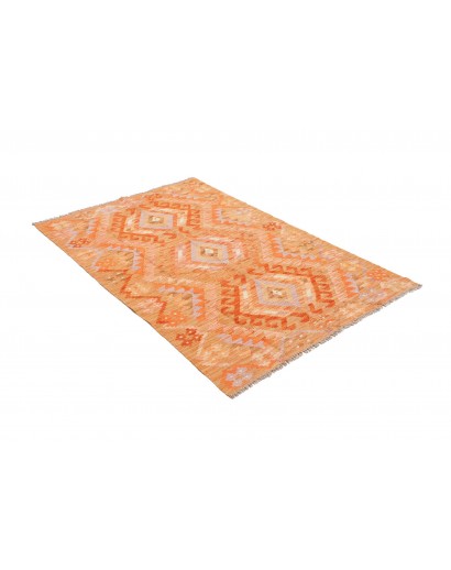Tappeto Kilim Afghanistan arancione marrone 103x153