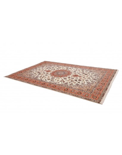 Tappeto Tabriz 50 Raj Persia bianco marrone 202x307