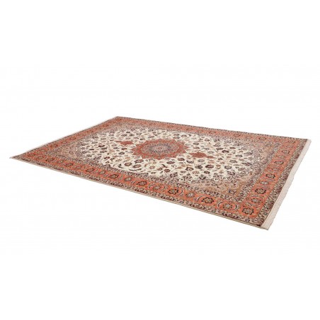 Tappeto Tabriz 50 Raj Persia bianco marrone 202x307