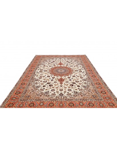 Tappeto Tabriz 50 Raj Persia bianco marrone 202x307