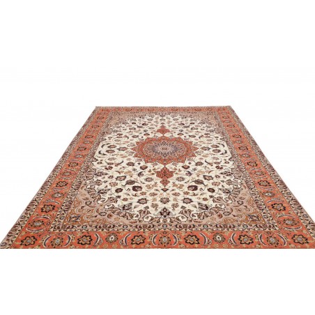 Tappeto Tabriz 50 Raj Persia bianco marrone 202x307