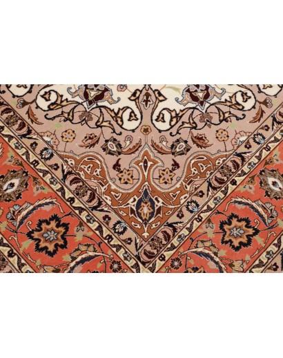 Tappeto Tabriz 50 Raj Persia bianco marrone 202x307