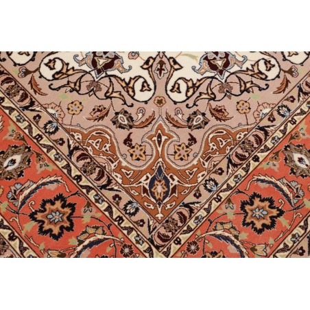 Tappeto Tabriz 50 Raj Persia bianco marrone 202x307