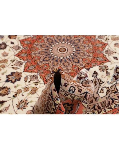 Tappeto Tabriz 50 Raj Persia bianco marrone 202x307