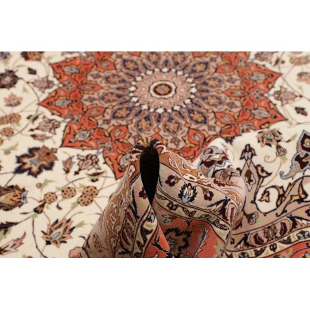 Tappeto Tabriz 50 Raj Persia bianco marrone 202x307