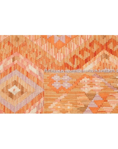 Tappeto Kilim Afghanistan arancione marrone 103x153
