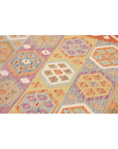 Tappeto Kilim Afghanistan marrone rosso 200x303