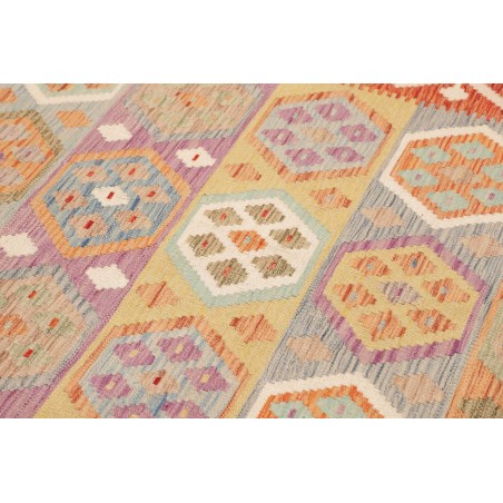 Tappeto Kilim Afghanistan marrone rosso 200x303