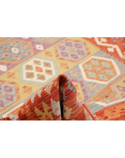 Tappeto Kilim Afghanistan marrone rosso 200x303