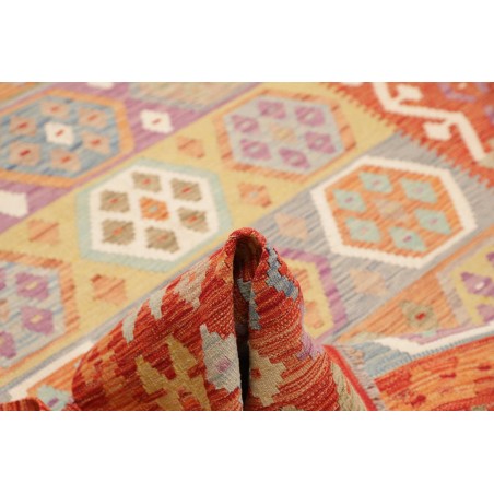Tappeto Kilim Afghanistan marrone rosso 200x303