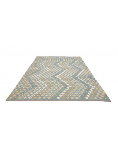 Tappeto Kilim Afghanistan azzurro bianco 207x294