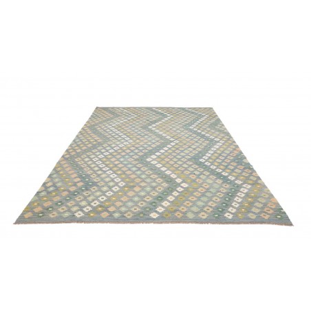 Tappeto Kilim Afghanistan azzurro bianco 207x294