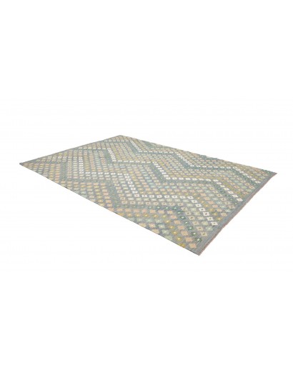 Tappeto Kilim Afghanistan azzurro bianco 207x294