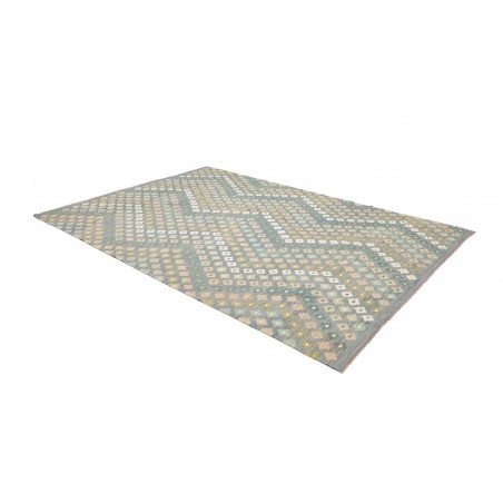 Tappeto Kilim Afghanistan azzurro bianco 207x294