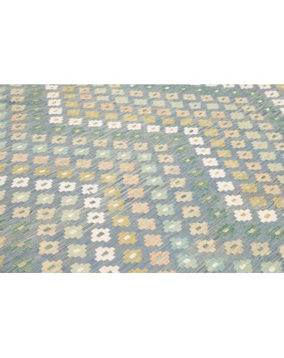 Tappeto Kilim Afghanistan azzurro bianco 207x294