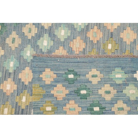 Tappeto Kilim Afghanistan azzurro bianco 207x294