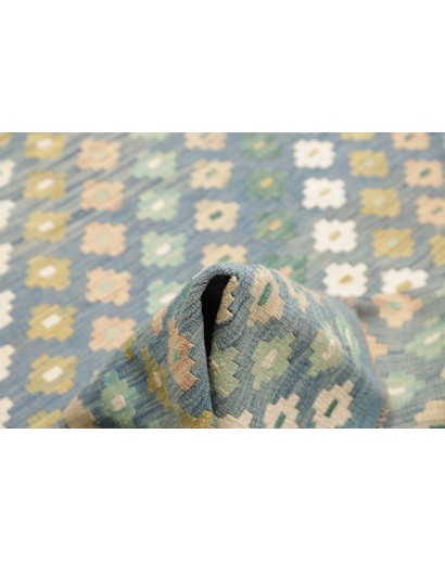 Tappeto Kilim Afghanistan azzurro bianco 207x294