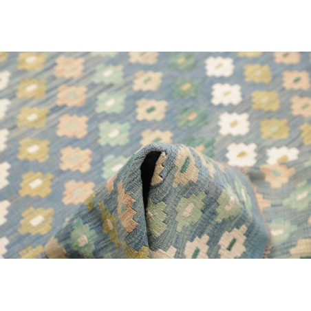 Tappeto Kilim Afghanistan azzurro bianco 207x294
