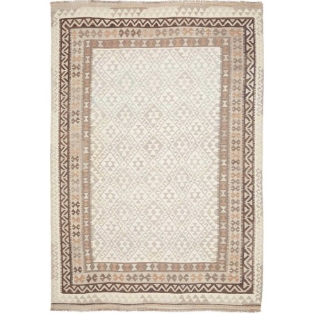 Tappeto Kilim Afghanistan bianco azzurro 205x302