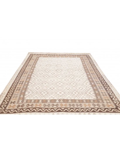 Tappeto Kilim Afghanistan bianco azzurro 205x302