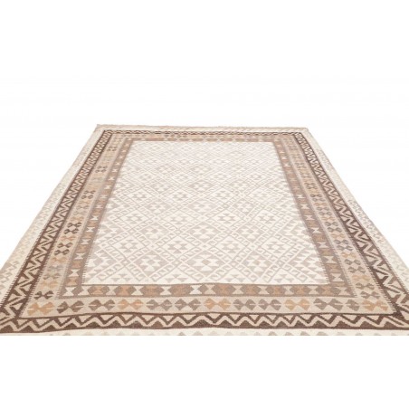 Tappeto Kilim Afghanistan bianco azzurro 205x302
